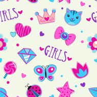 Cute girlish seamless pattern N2