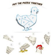 Puzzle game for chldren hen chicken