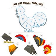 Puzzle game for chldren rooster