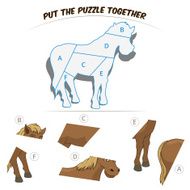 Puzzle game for chldren horse