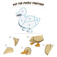 Puzzle game for chldren duck