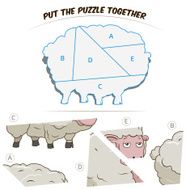 Puzzle game for chldren sheep