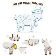 Puzzle game for chldren goat