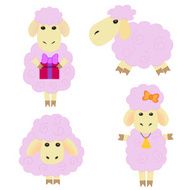 Ð¡ute cartoon sheep on a white background