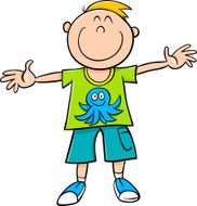 happy boy cartoon illustration