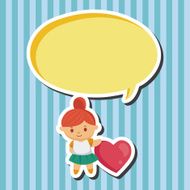 little kid with heart theme elements N21