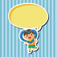 little kid with heart theme elements N24