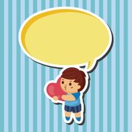 little kid with heart theme elements N25