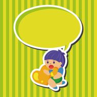 little kid with heart theme elements N26