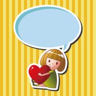 little kid with heart theme elements N32