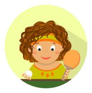 Cute little girl playing table tennis