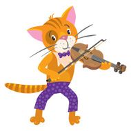 Funny cat plays the violin