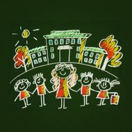 Colorful picture with happy kids N70