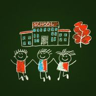 Colorful picture with happy kids N72