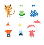 Set with clothes for a cat