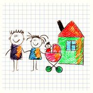 Colorful picture of happy family N14