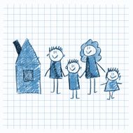 Colorful picture of happy family N16