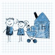 Colorful picture of happy family N17
