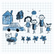 Colorful picture of happy family N18