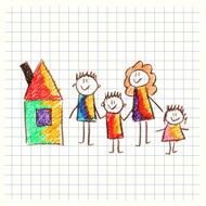 Colorful picture of happy family N19