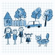 Colorful picture of happy family N20