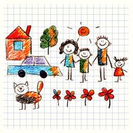 Colorful picture of happy family N21