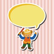 animal monkey worker cartoon theme elements N8