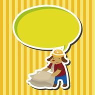 animal dog worker cartoon theme elements N12