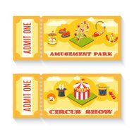 Two vintage amusement park tickets set