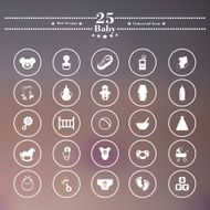 Icons flat is white baby soft background N2