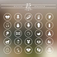 Icons flat is white baby soft background N3