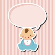 family baby character flat icon elements background eps10 N2