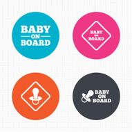 Baby on board icons Infant caution signs N22