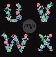 Vector colorful flower font N51