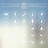 Icons flat is white baby soft background N7