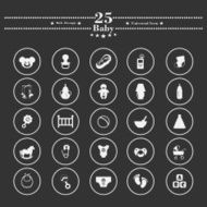 Babe white icons on a black background