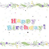 Vector Happy Birthday Greeting Card N2