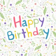 Vector Happy Birthday Greeting Card N3