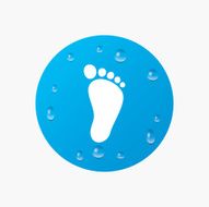 Child footprint sign icon Barefoot