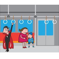 Halloween vampire in subway 1
