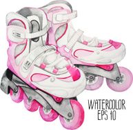 Watercolor roller skates