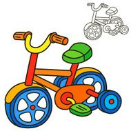 Bicycle Coloring book page Cartoon vector illustration N2