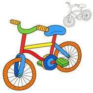 Bicycle Coloring book page Cartoon vector illustration N3