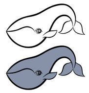hand drawn whale N10