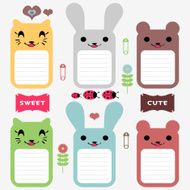 Cute animals set of scrapbook elements