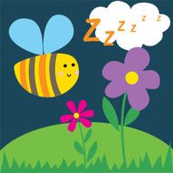 Cute bee and flowers design-illustration