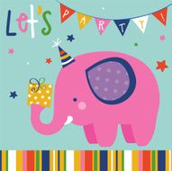 Lets party with elephant design - Illustration