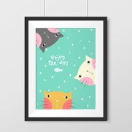 adorable painting with lovely cats