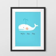 adorable painting with lovely whale