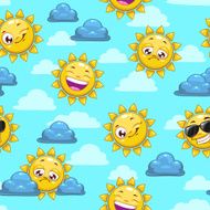 pattern with sun character